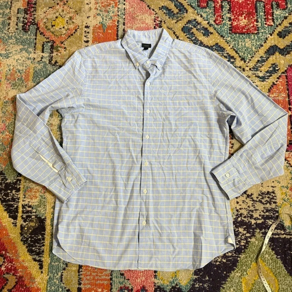 J. Crew Blue and Yellow Plaid Casual Shirt